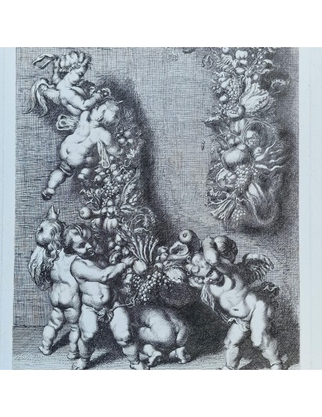 PUTTI CON FESTONI DI FRUTTA