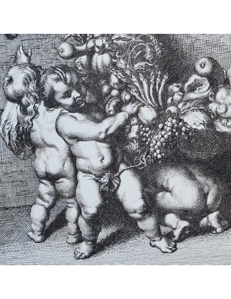 PUTTI CON FESTONI DI FRUTTA