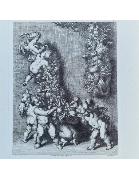 PUTTI CON FESTONI DI FRUTTA