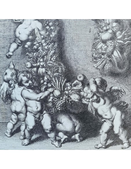 PUTTI CON FESTONI DI FRUTTA