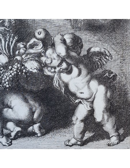 PUTTI CON FESTONI DI FRUTTA