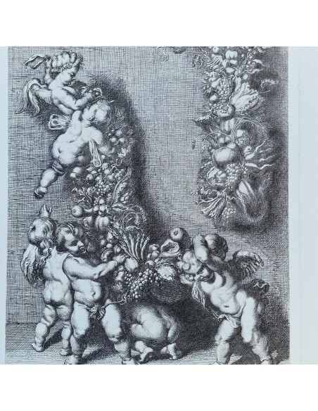 PUTTI CON FESTONI DI FRUTTA