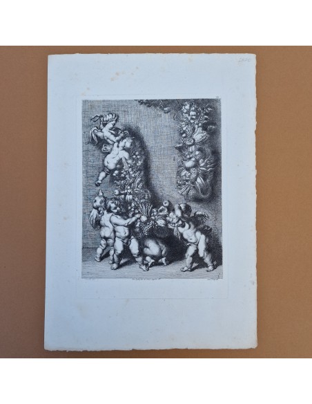 PUTTI CON FESTONI DI FRUTTA