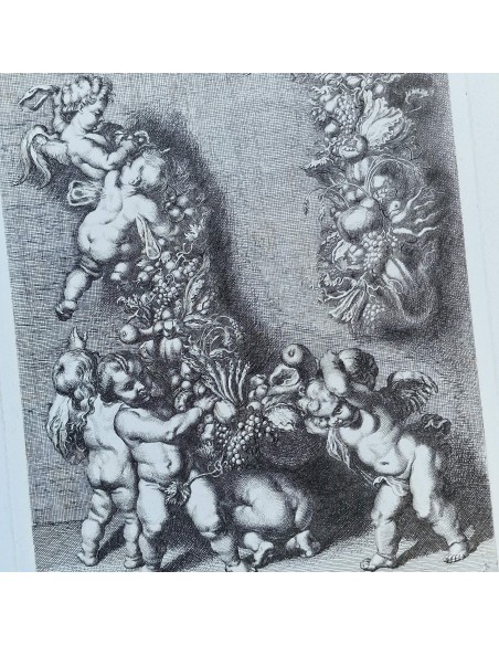 PUTTI CON FESTONI DI FRUTTA