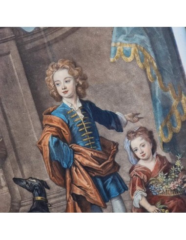 COPPIA RITRATTI BAMBINI CON CERBIATTO...