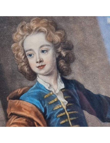 COPPIA RITRATTI BAMBINI CON CERBIATTO E LEVRIERO