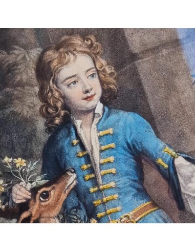 COPPIA RITRATTI BAMBINI CON CERBIATTO...