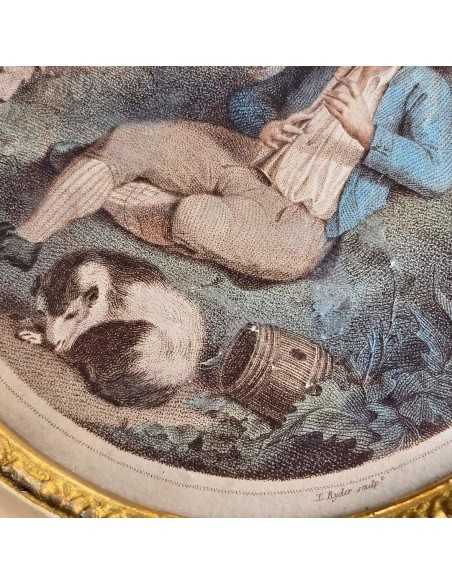 COPPIA PASTORELLI TONDI PANNA E ORO