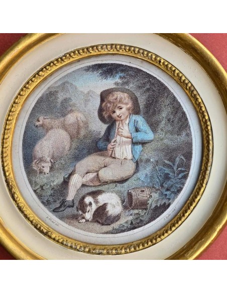 COPPIA PASTORELLI TONDI PANNA E ORO
