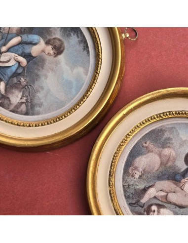 COPPIA PASTORELLI TONDI PANNA E ORO