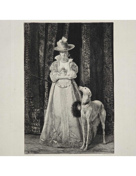 DONNA CON LEVRIERO