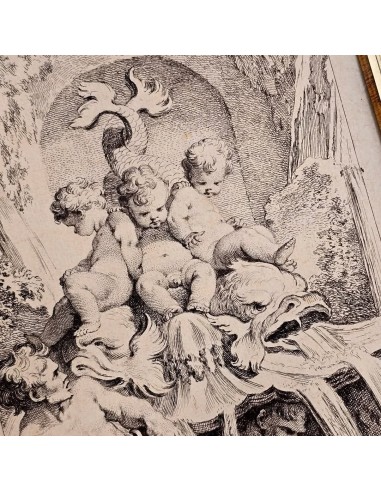 FONTANA CON PUTTI, DELFINI E TRITONE