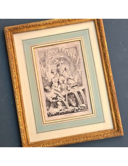 FONTANA CON PUTTI, DELFINI E TRITONE