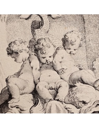 FONTANA CON PUTTI, DELFINI E TRITONE