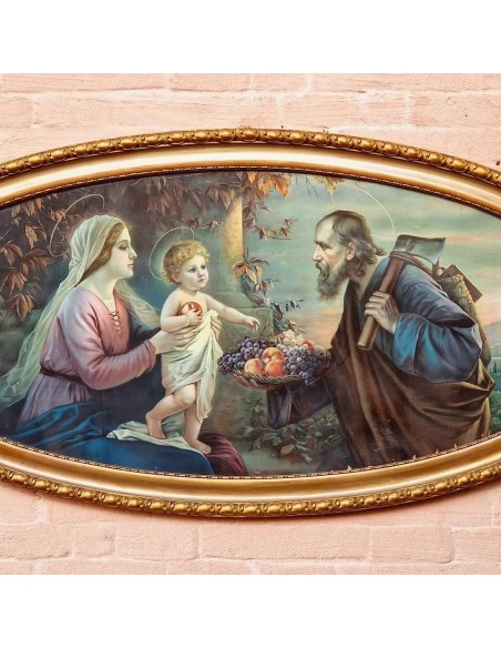 SACRA FAMIGLIA CON CESTO DI FRUTTA