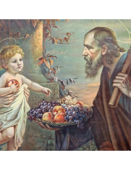 SACRA FAMIGLIA CON CESTO DI FRUTTA
